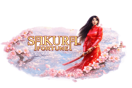 Slot Sakura Fortune con guerriera giapponese e fiori di ciliegio